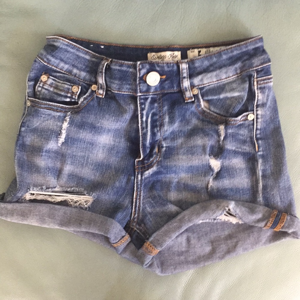 Distressed Denim shorts